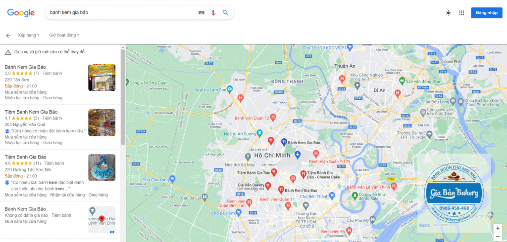 cửa hàng bánh kem gần nhất