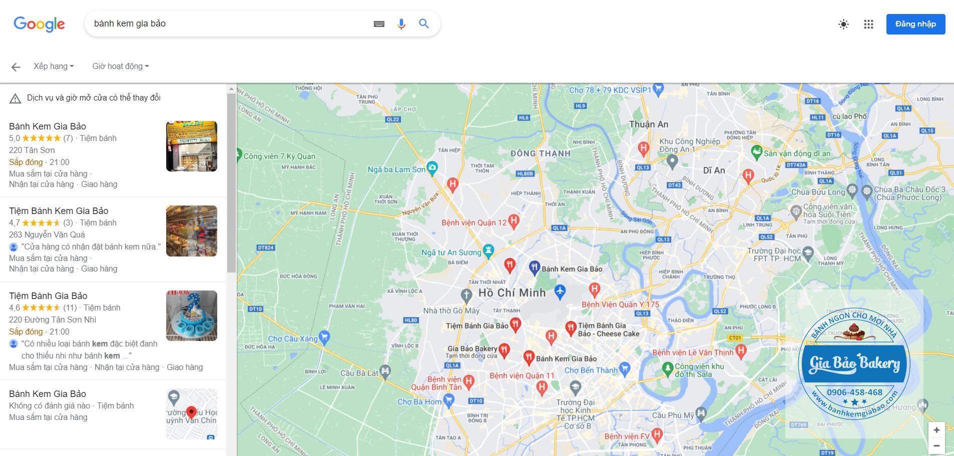 cửa hàng bánh kem gần nhất